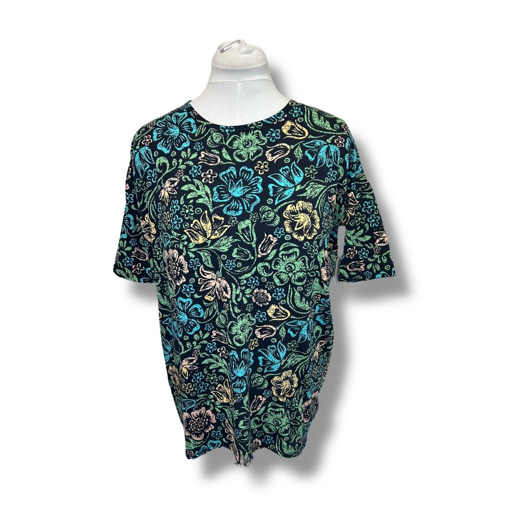 Lularoe Women’s High-Low Irma Tunic Whimsical Black Floral XXS